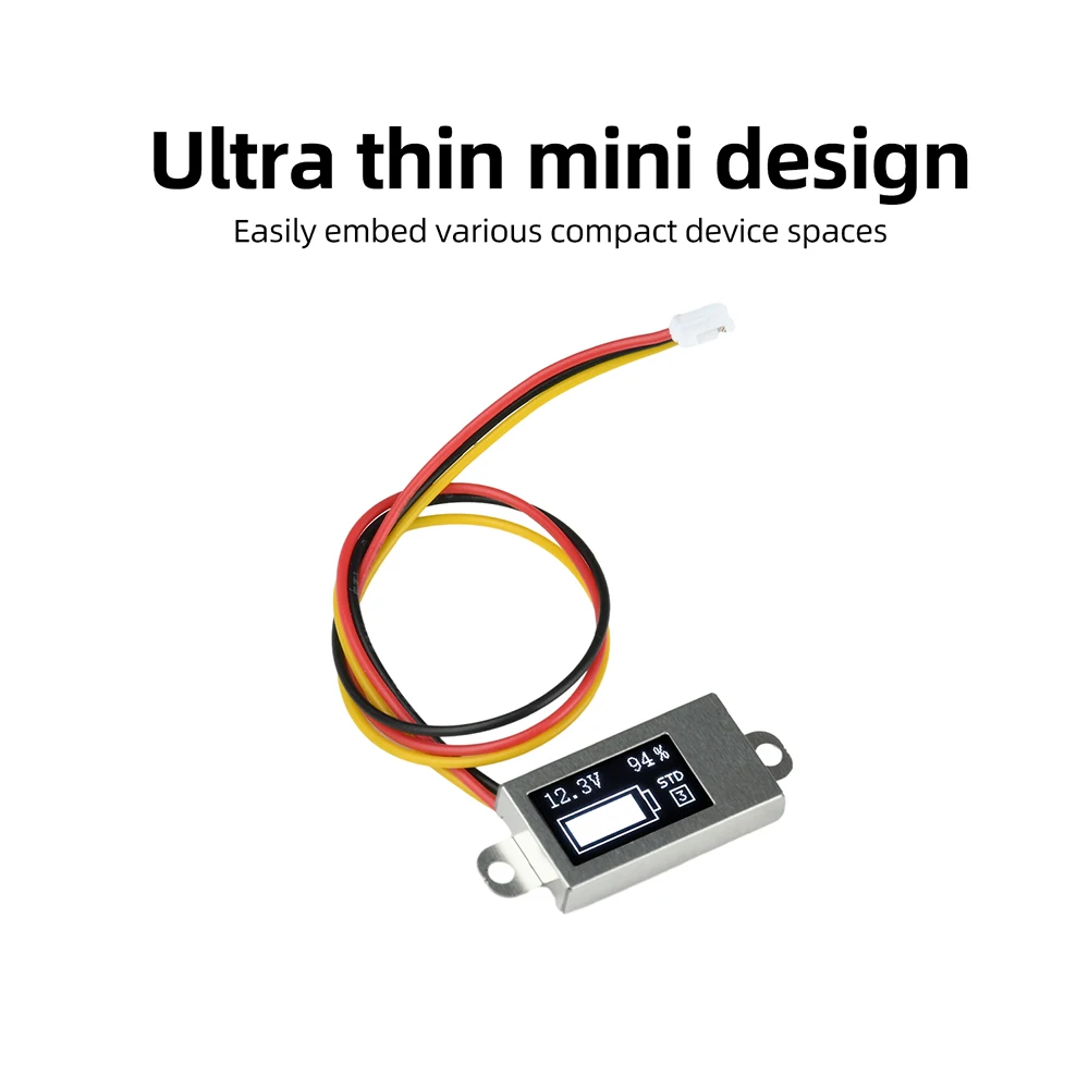DC 0-30V Ultra-Dünnes Digitales Voltmeter & Batteriemessgerät 0,5-Zoll-OLED-Display Spannungstester 1-6S Einstellbarer Batterie-Ladestandsprüfer – Detail 9