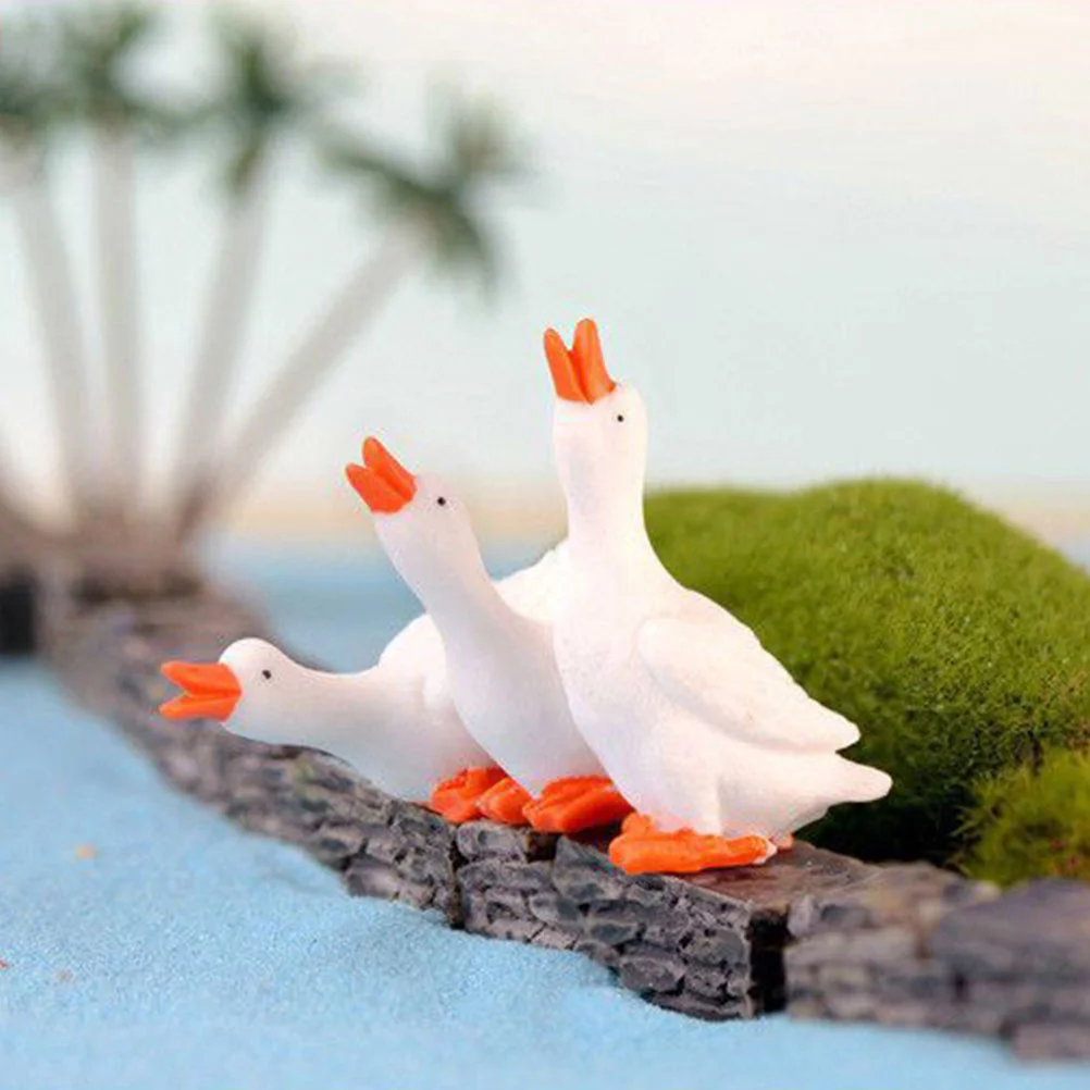 9 Pcs Resin Goose Figurines Miniature Animal Adornment Desktop Garden Decor Landscape nament Lasting Non Fading Fine