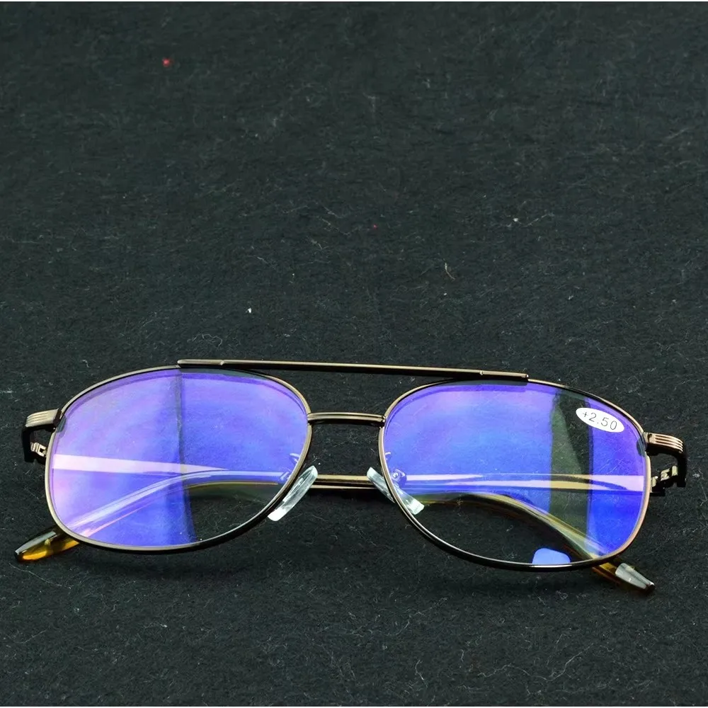 

Clara Vida Brown Pilot Aviation Double Bridged Progressive Reading Glasses Men Women +1 +1.5 +2 +2.5 +3 +3.5 +4