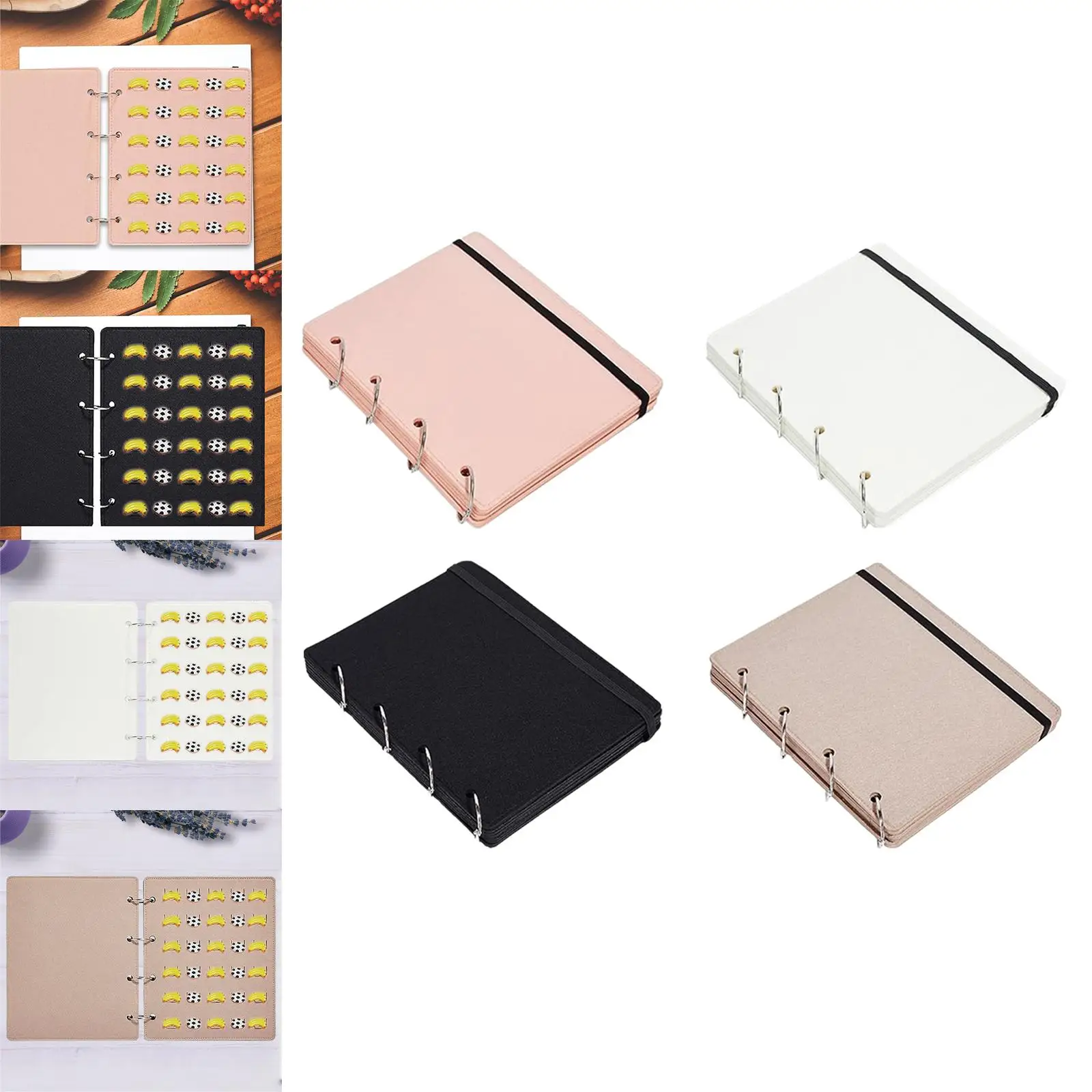 

Felt Display Stand with 4 Pages Durable Pin Display Brooch Pin Organizer for Jewelry Accessories Women Stores Home Desktop