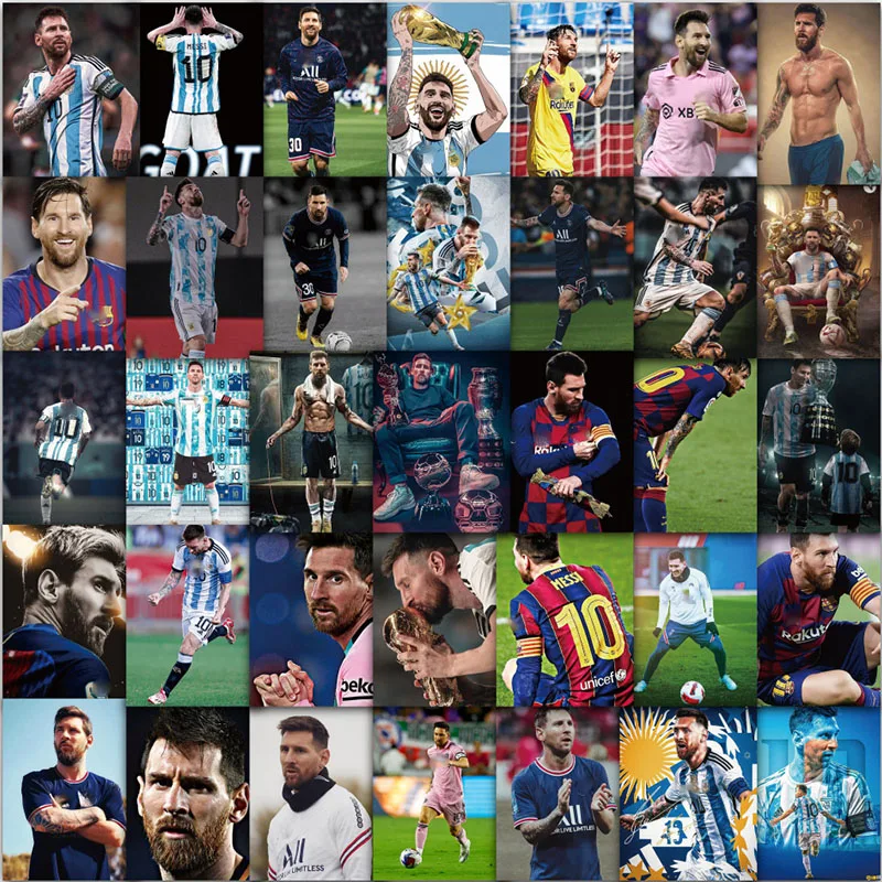 

60PCS Lionel Messi DIY Cartoon Stickers Phone Trunk Refrigerator Waterproof Anime Stickers Anime Figure Image Toys Sticker Gift