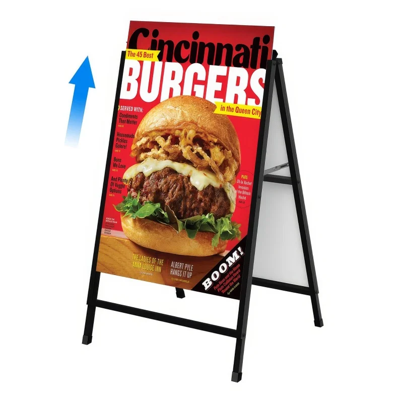 

A1 Double Sided LED Poster Frame Floor Standing Display Vertical Advertising led Light Box For Restaurant Cinema Shopping Center