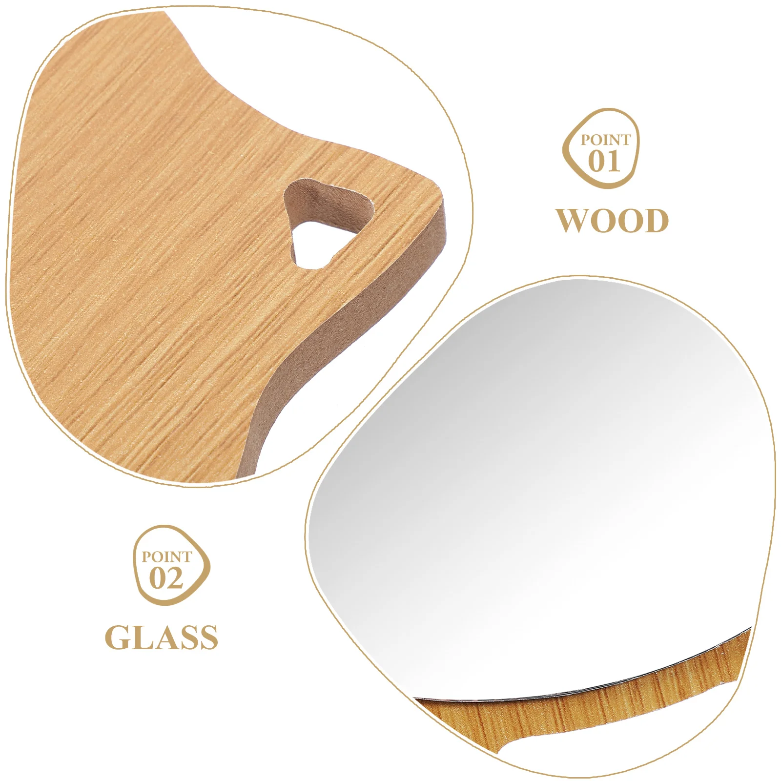 مرآة خشبية بتصميم قطة، زجاج عالي الجودة، دعم ثابت، ديكور أنيق لغرفة النوم والحمام للاستخدام اليومي #3