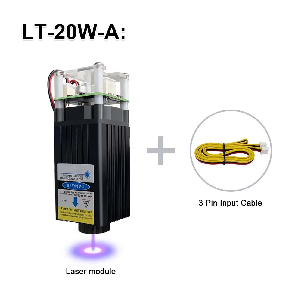 4W 5W 10W Laserkopf 450nm Blaulicht TTL-Modul mit Metallhaube für CNC-Lasergravur-Schneidemaschine Holzbearbeitungswerkzeuge
