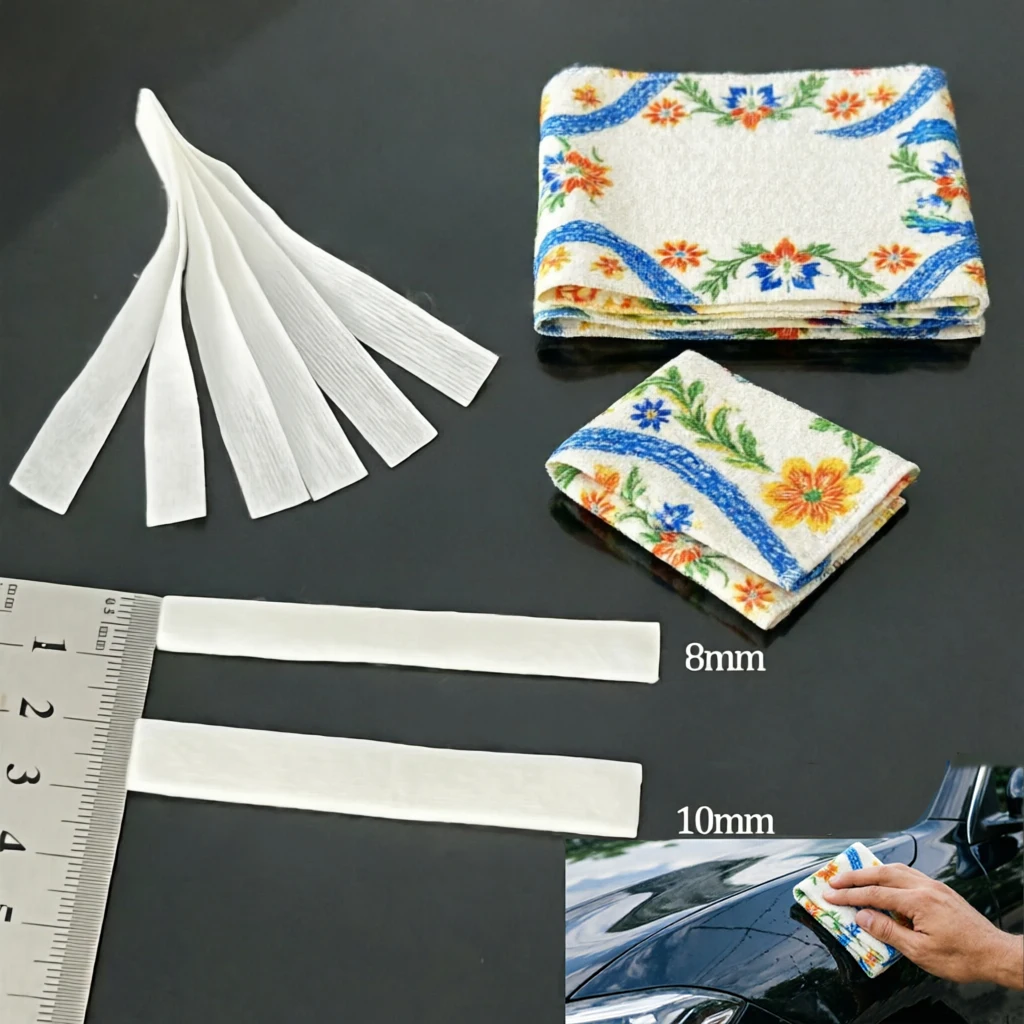 High Quality 250pcs-20pcs Cotton Strip 6Layer DIY Handheld Wide 8.0/10mm Premium Oil Absorbent Mesh Clean Protect Cotton Strips
