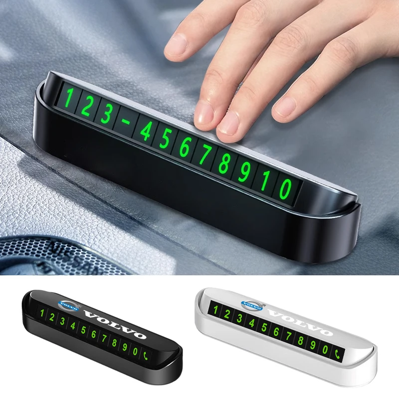 

Car Styling Temporary Parking Card Phone Number Card Plate For Volvo Rdesign Polestar AWD V50 S60 XC60 S40 XC40 XC90 V60 S80 S90