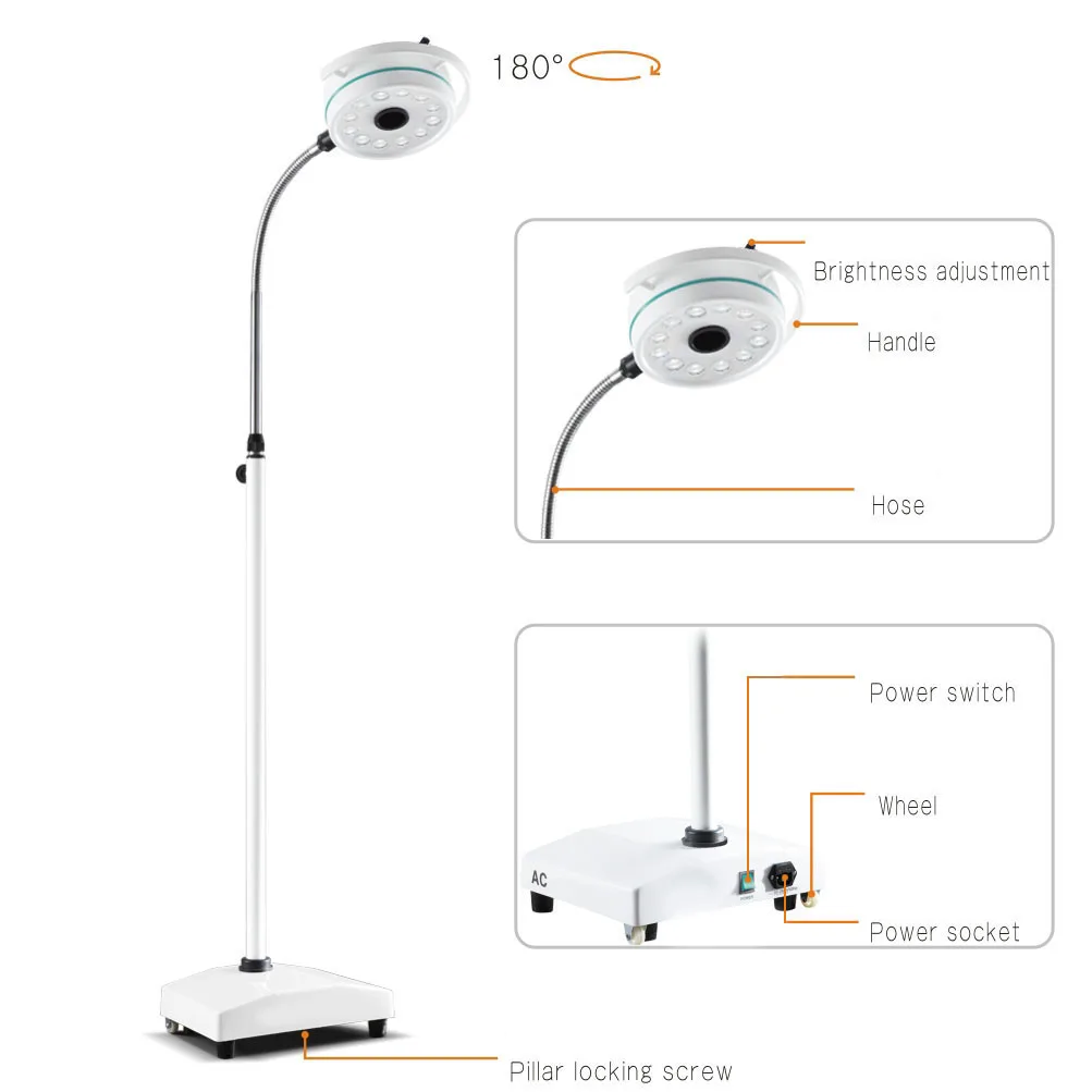 Standing Movablel-mounted and Ceiling Recessed LED Surgical Lights Veterinary Operation Shadow Lamp 1pcs