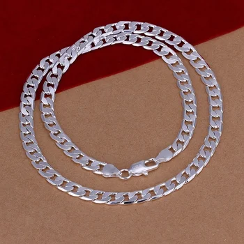 Fine 925 Sterling Silver Necklace exquisite noble luxury gorgeous charm fashion 6MM men solid wedding chain women jewelry - Image 3