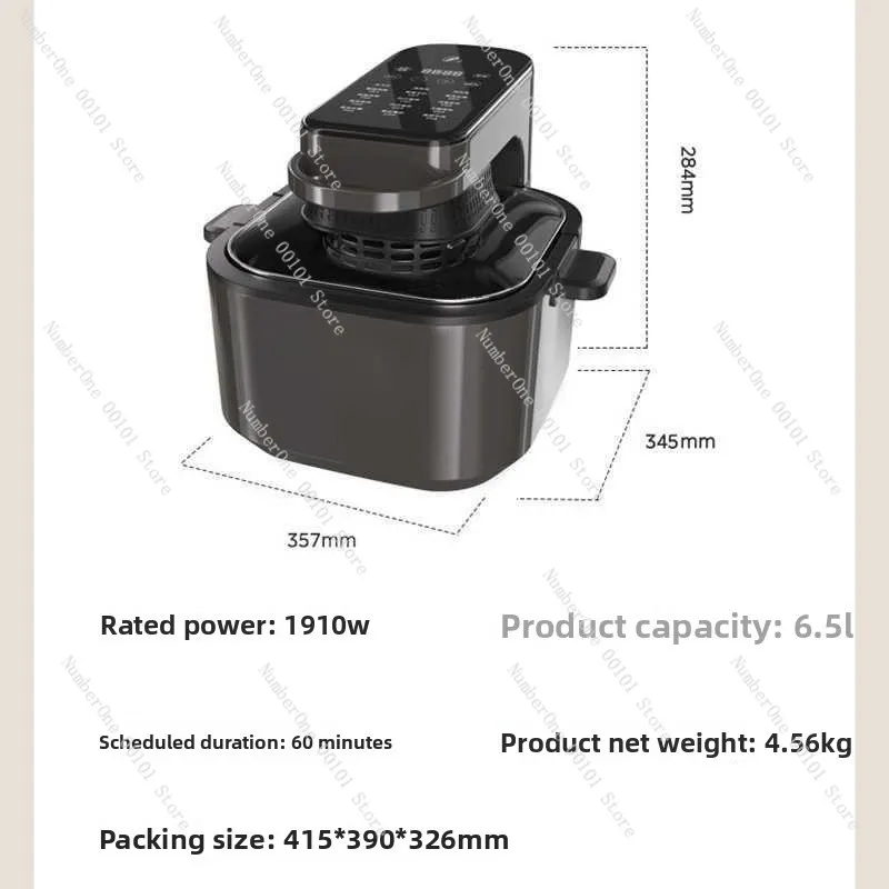 6.5L Air Fryer Visible Window Dual Heating Smart Digital Fryer