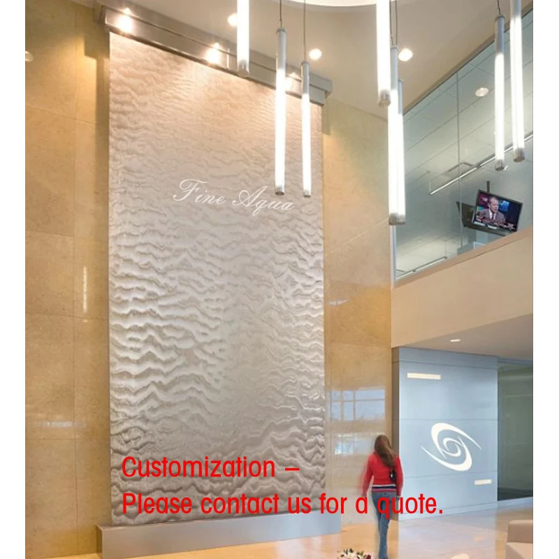 

custom.Custom Made Huge Cascading Wall Feature Steel Mesh Waterfall Fountain Lobby Decor