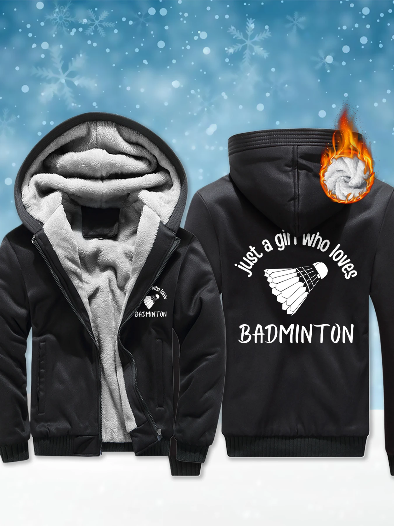 

Just A Girl Who Loves Badminton Print Man Coat Soft Warm Hoodie High Quality Outdoor Zipper Jackets Oversize Fleece Streetwear