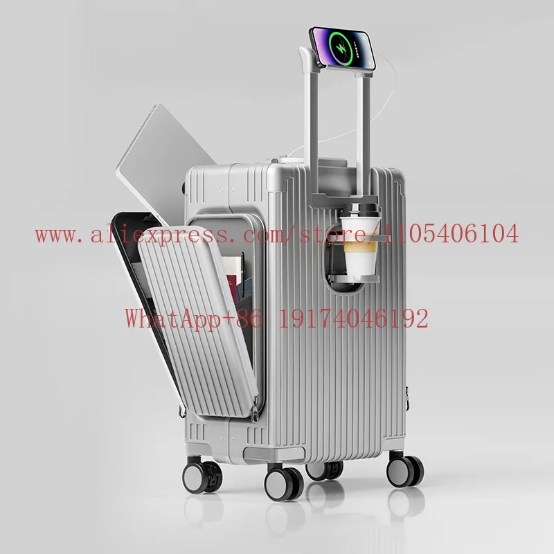 New three-open multi-function front open trunk 24-inch PC double-side bag large capacity
