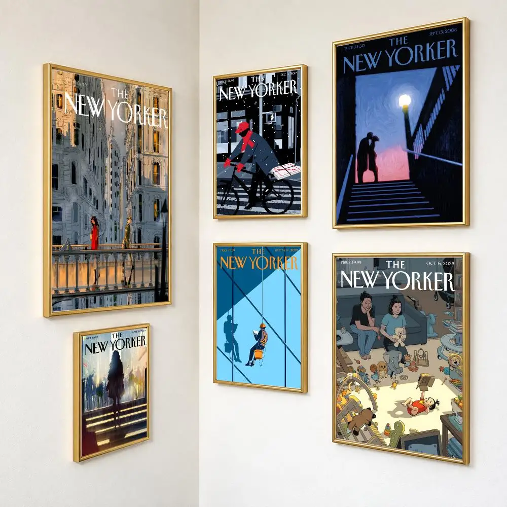 Classic magazine The New Yorker Poster Peel And Stick PP Series HD Frameless Wall Indoor Decor Gift