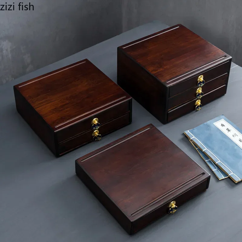 

Tea Cake Storage Box Bamboo Drawer Storage Box Desktop Tea Organizer Tea Boxes Ceremony Accessories Tray Bamboo Cabinet