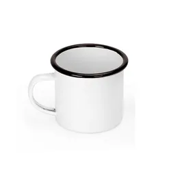 Sublimation White Blank Black Ring Stainless Steel Enamel Mug Home Restaurant Kitchen Drinkware Birthday Christmas Gifts For Diy