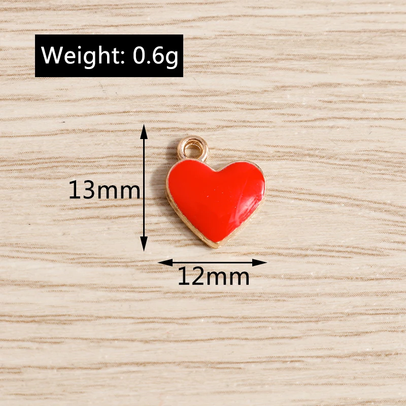 Tusember 10 Stück Neue Legierungs-Romantik-Valentinstags-Charms Rote Liebesherz-Anhänger für DIY-Armband-Schlüsselanhänger-Schmuckherstellung – Detail 13