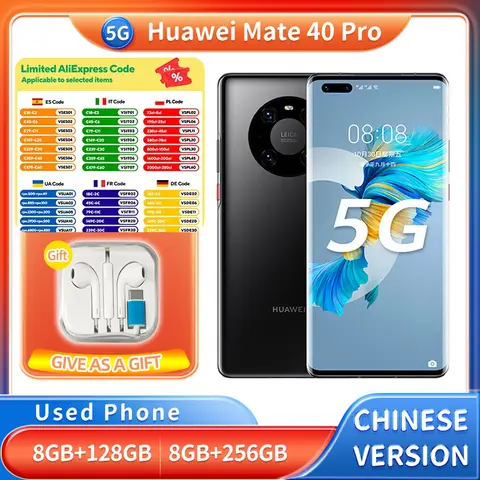 Huawei Mate 40 Pro 5G 128GB 256GB ROM 6.76 inches Resolution 2772x1344px battery 4400mAh used phone