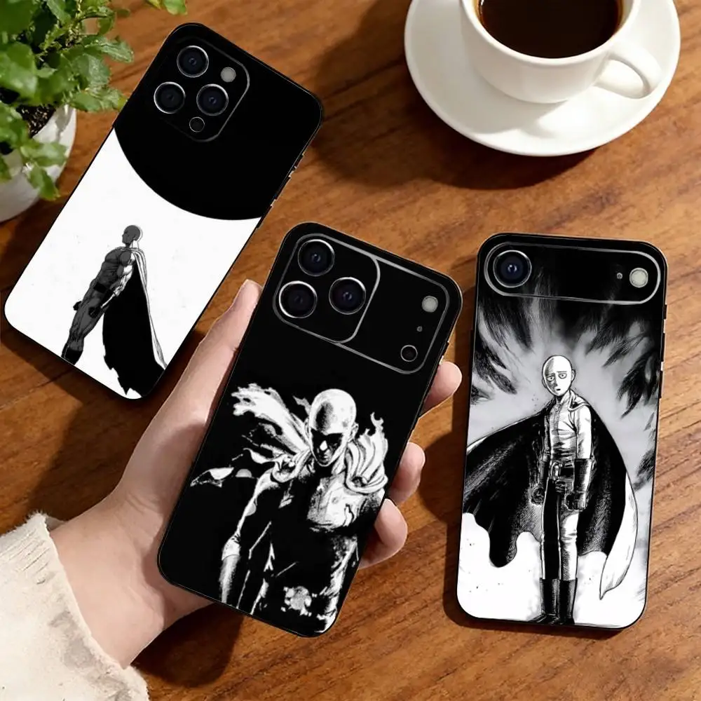 One-Punch Man  Phone Case For iPhone17,16,15,14,13,12,11 Plus,Pro Soft Silicone Black Case