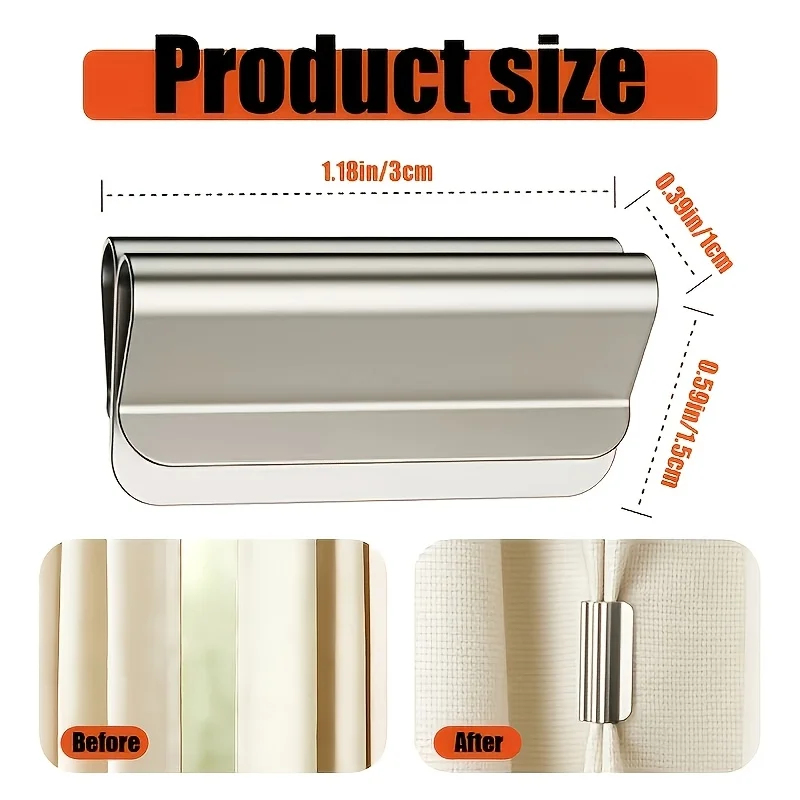 5 Pairs Magnetic Curtain Clip Set Avoid Curtain Light Leakage High-Quality Metal Material for Various Curtains Blackout Curtains - view 3
