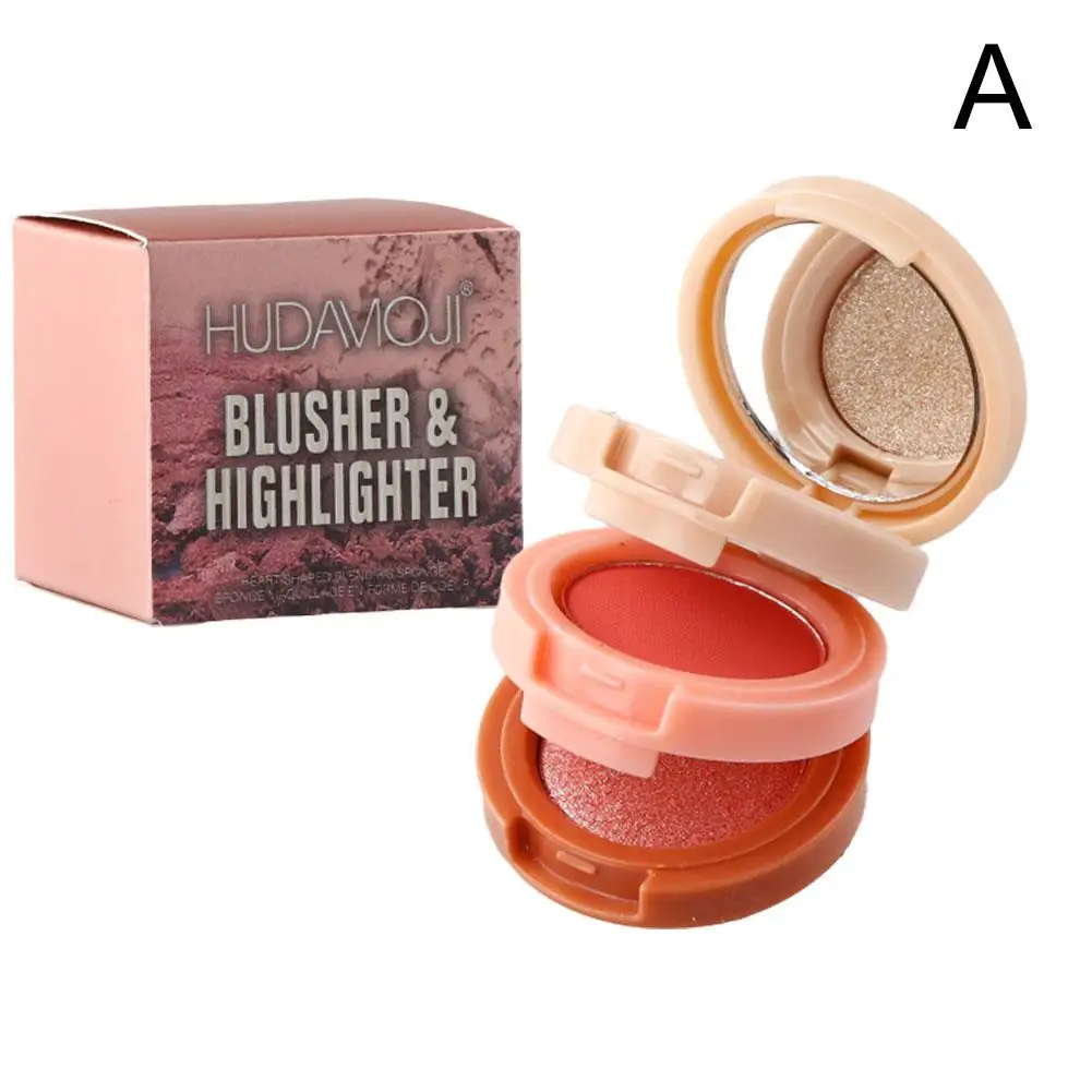 3 In 1 Matte Markeerstift Blush Palet Multifunctioneel Gezicht Make-Up Palet Waterdichte Blijvende Poeder Blusher Hoogtepunt Cosmetica