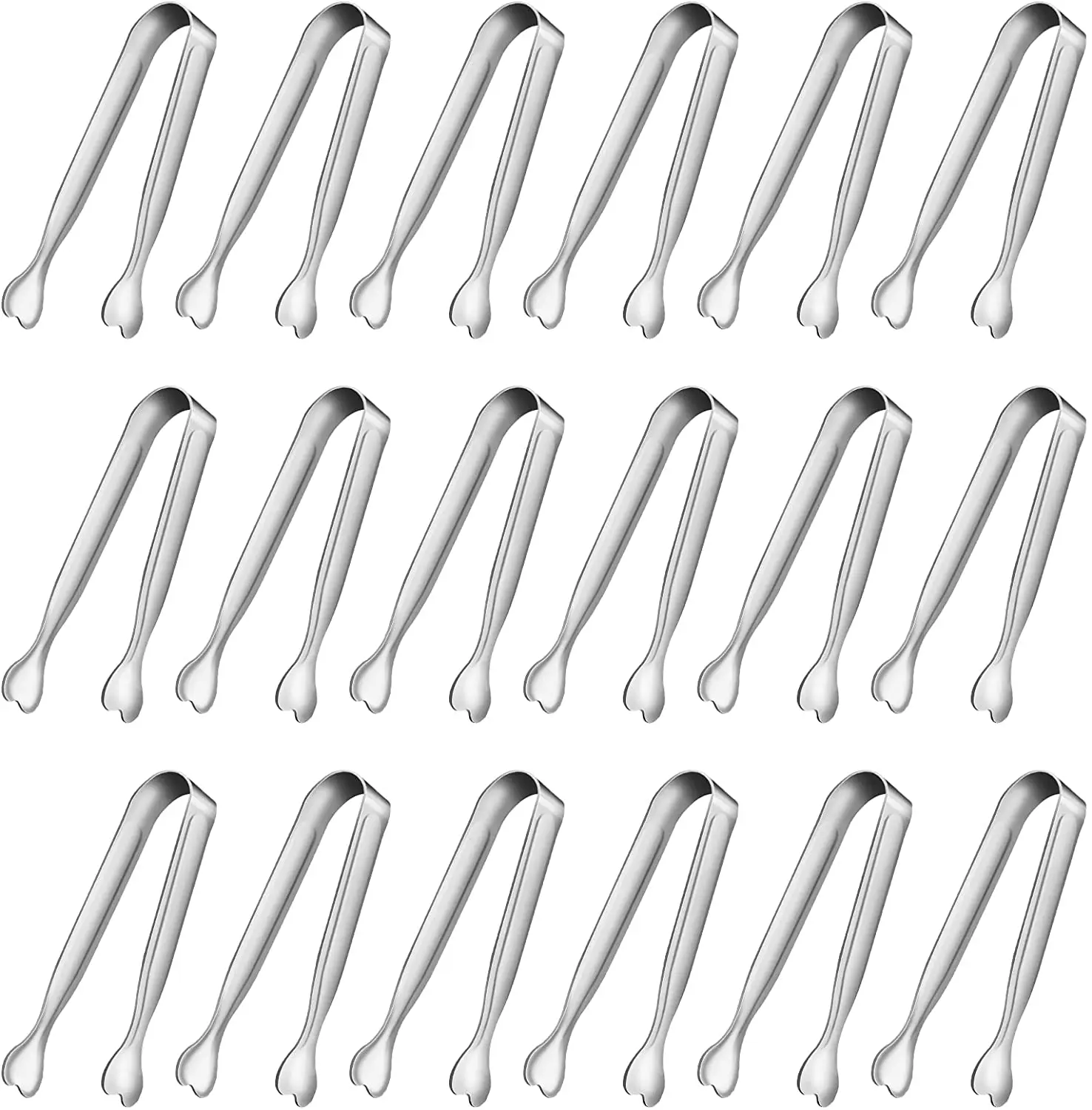 

36Pcs Stainless Steel Ice Cube Clip Heart Shape Head Sugar Tongs Mini Appetizer Serving Tongs Bread Food Clips Kitchen Gadget