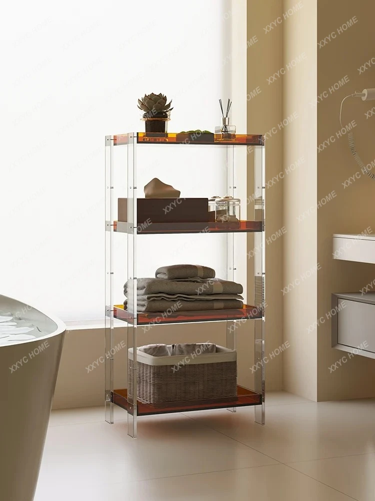 JJAcrylic Floor-to-ceiling Multi-layer Shelves, Living Room Home Against The Wall, Bedroom, Bathroom Storage Rack