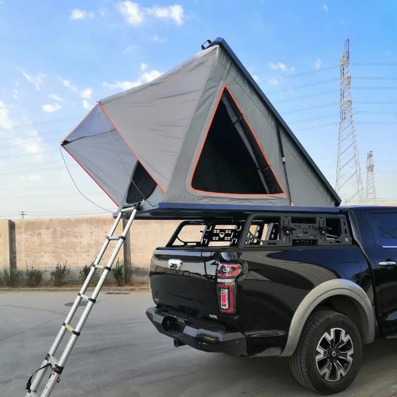 Hard Shell Triangle Aluminum Car Rooftop Tent for 4WD Offroad Outdoor Camping Overlanding Travel