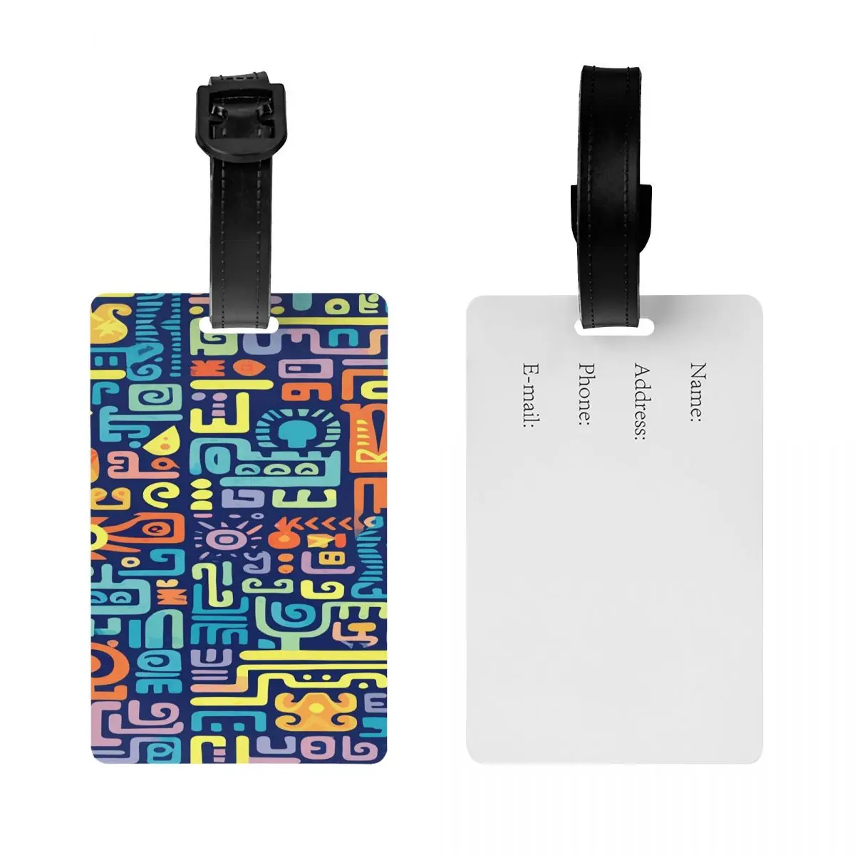 علامة الأمتعة بنمط الأزتيك لحقائب السفر، علامات الأمتعة العصرية، غطاء الخصوصية، اسم بطاقة الهوية