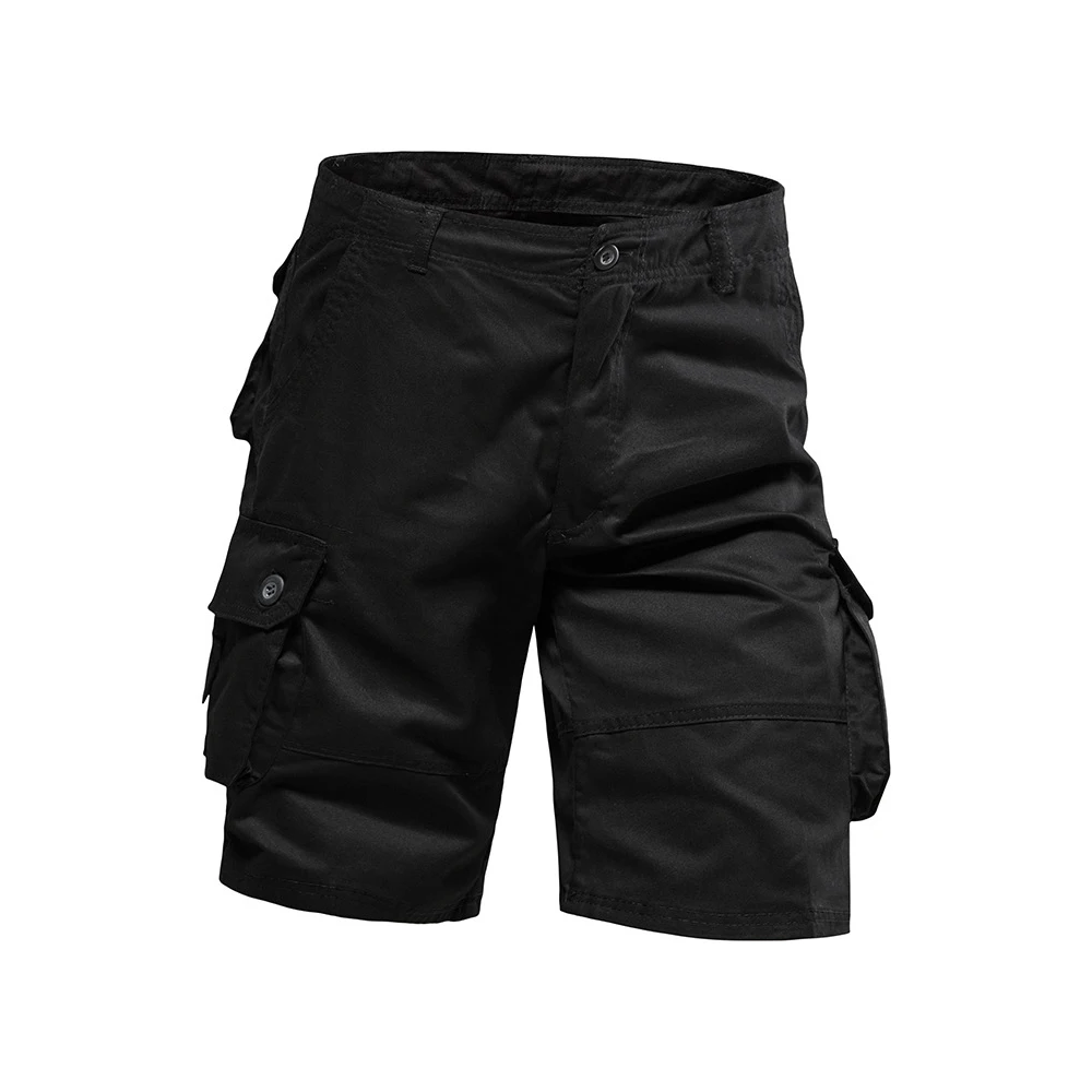 New Summer Men\'s Shorts Cotton Multi-Pocket Overalls Solid Color High Quality Cargo Shorts Outdoor Casual Sports Short Pants