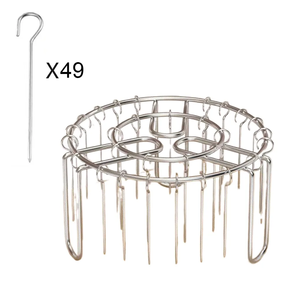 Rvs Verticale Grill Rack Afneembare String Grill Verticale Barbecue Spies Beugel 12/24/49 Spies Houder - afbeelding 1