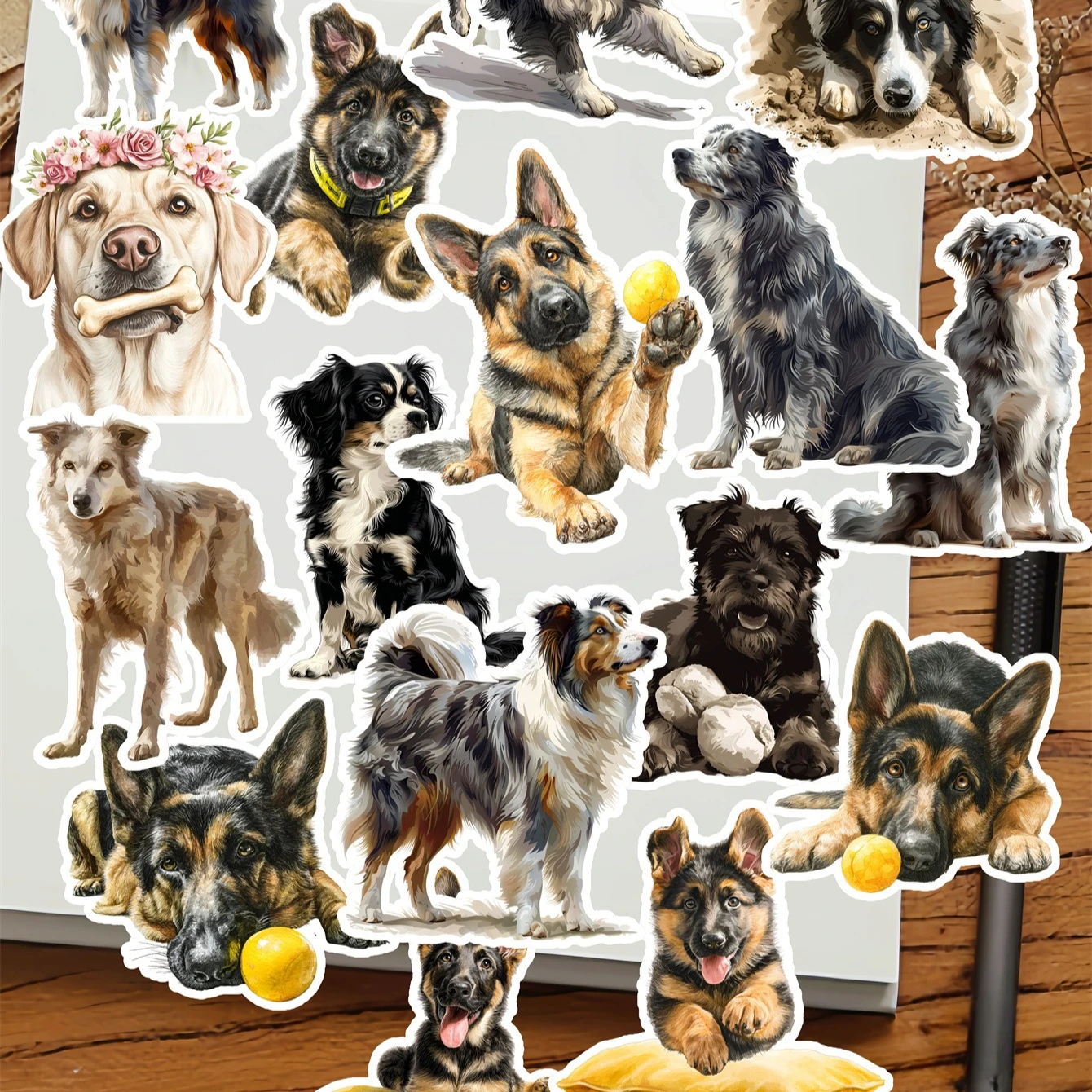 

Ручная роспись акварель мультфильм домашнее животное щенки наклейки Скрапбукинг ремесло дневник альбом телефон компьютер печать декоративные сделай сам