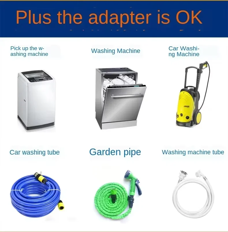 1/2in 3/4in Thread Washing Machine Faucet Spout Adapter Water Inlet Nipple Interface Car Wash Connector Basin Vegetable Basin