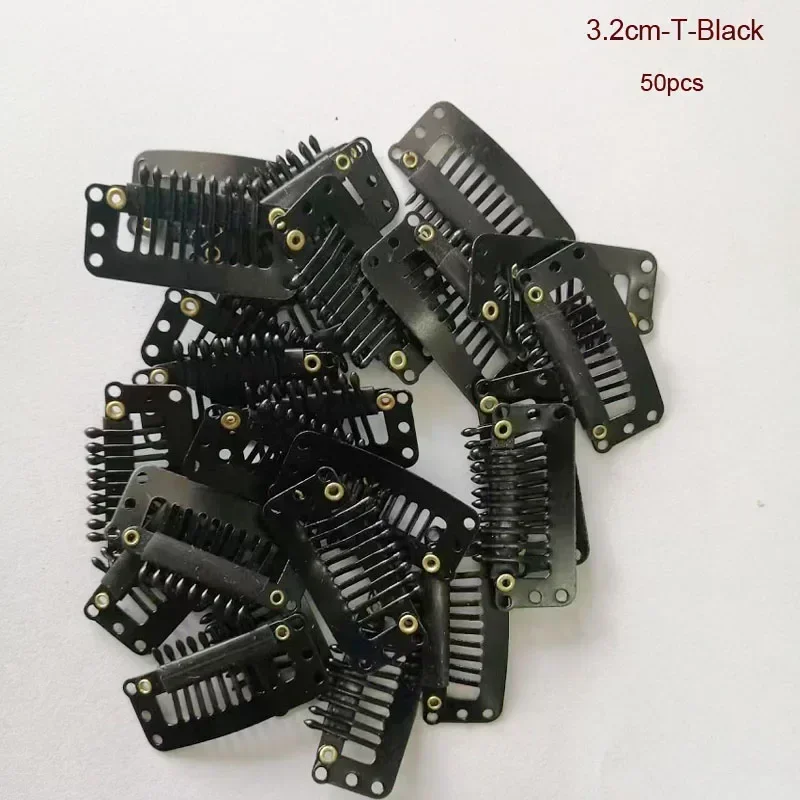 

500pcs 3.2cm 9Teeth Hair Extensions Tools / Wig Silicone Snap Clips for Hair Extensions Black Brown Blonde Color Available