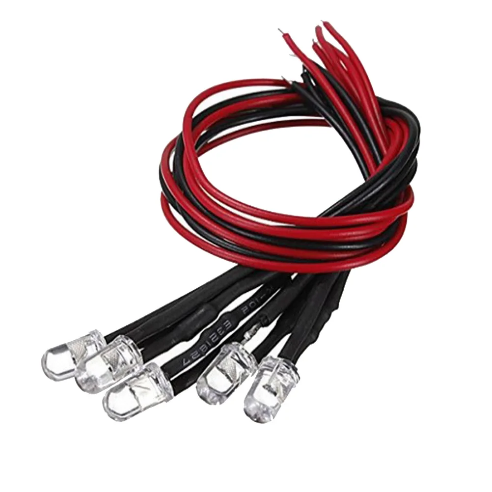 

10 PCS LED Pre Wired Flexible Cable for RC Cars Toys Room Decoration Costume Design 0.06W Low Power Blue LED Lights