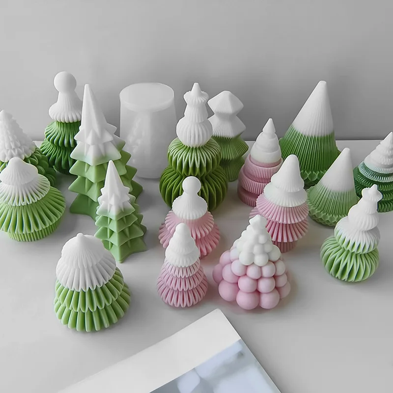 

3D Origami Shape Christmas Tree Candle Silicone Mold Christmas Decor DIY Aroma Plaster Making Supplies Creative Ornaments Resin