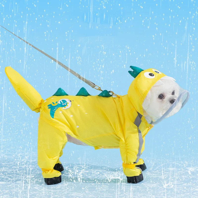 

Dinosaur Modelling Puppy Mackintosh Pet Traction Four-Legged All-inclusive Mackintosh Teddy Rainy Day Out Special Clothes