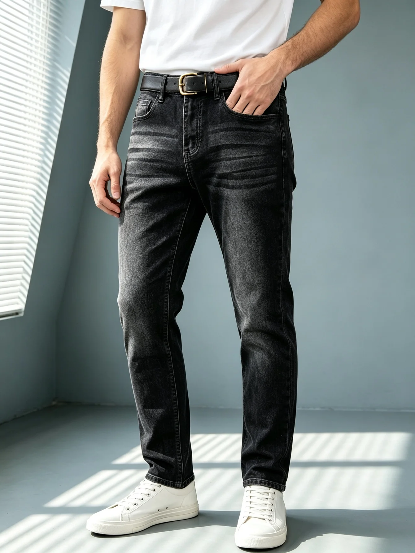 Washed Skinny Stretch Jeans for Men, Y2K American Street Style, Practical Gift for Husband