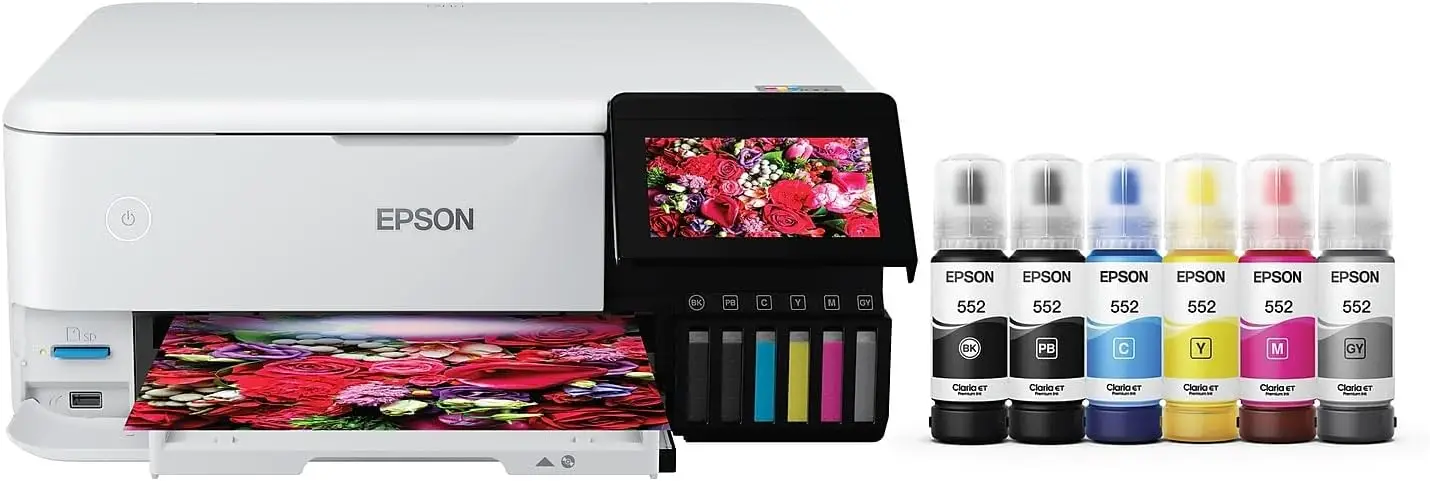 

EcoTank Photo ET-8500 Wireless Color All-in-One Supertank Printer with Scanner, Copier, Ethernet and 4.3-inch Color Touchscreen