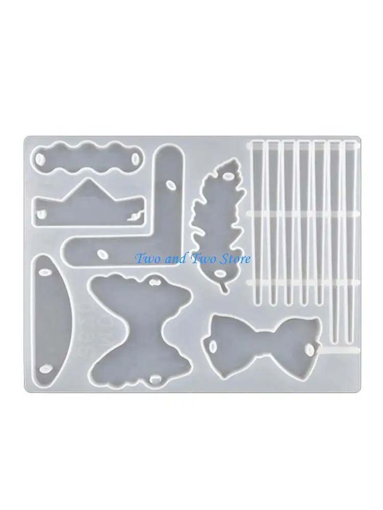 HX6F Hair Pin Casting Mold Set Hair Clip Molds Jewelry Molds Hairpin for Keychain