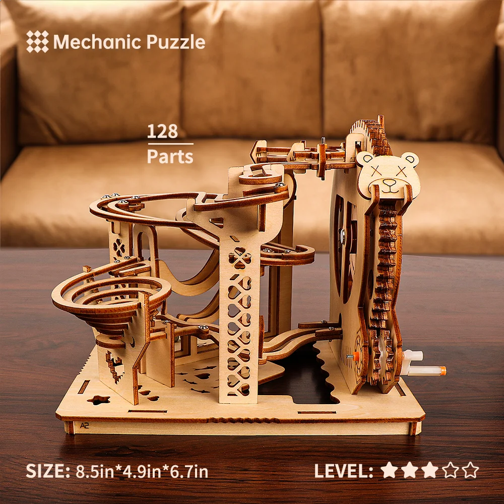 3D Wooden Marble Run Puzzle, Tabletop Decoração Artesanato, Brinquedos Populares, Building Block Kit, Modelo, Presentes de Aniversário para Adolescentes e Adultos