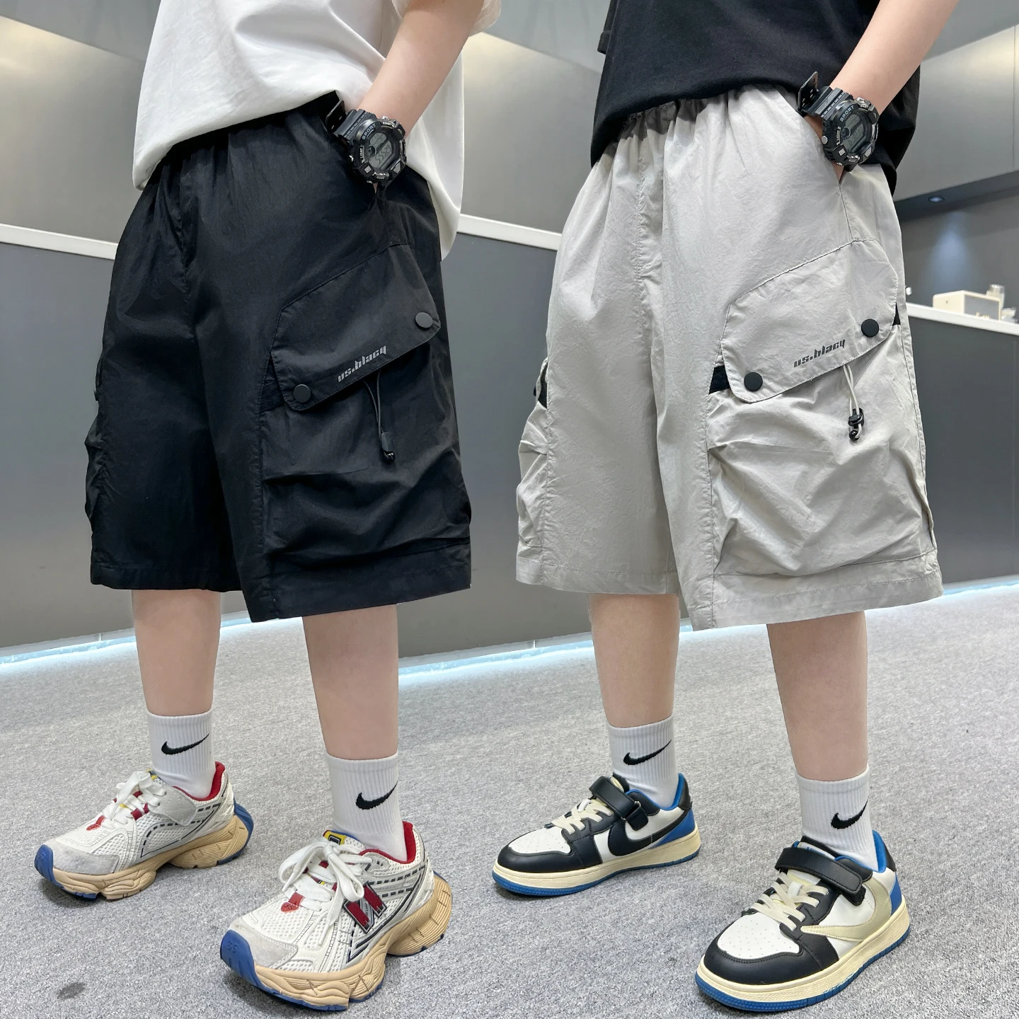 

Boys Teen Summer Thin Short Pants New Style Big Kids Outfit Teen Boys Mid-Length Shorts Children Sports Workwear Five-Quart