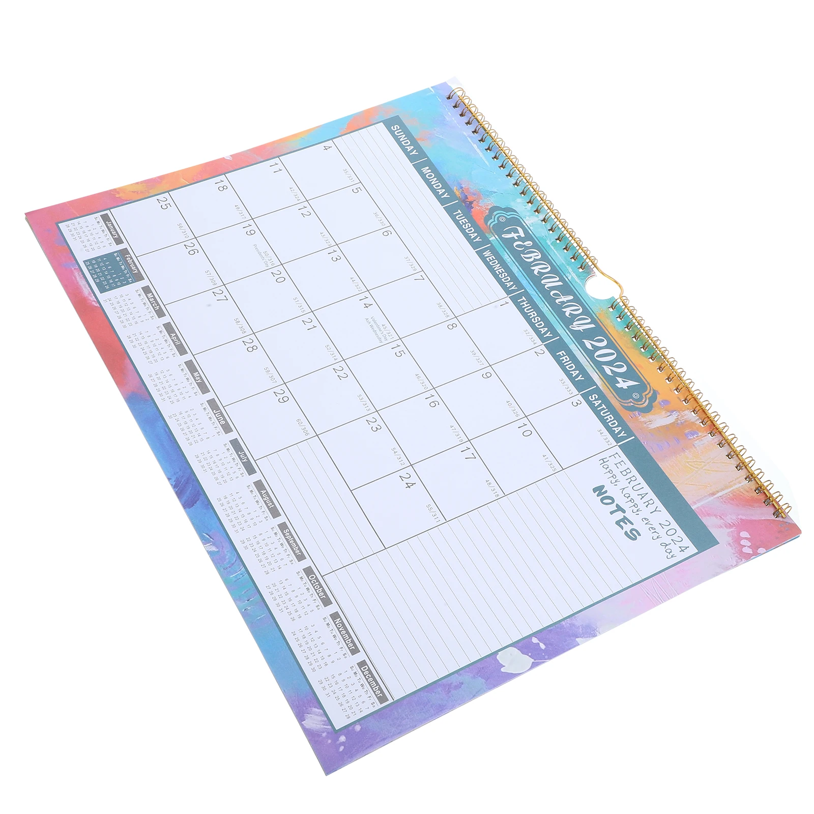 

Wall Calendar Paper Spiral for Kids Monthly Theme Large Hanging Home Office Hangable Calendars