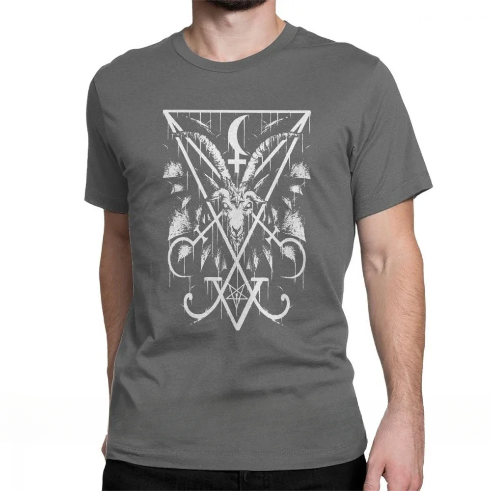 Sigil Of Lucifer And Baphomet Cool Customized Printed Men Cotton Birthday Present Clothing fashion Round neck Hot sale outfits