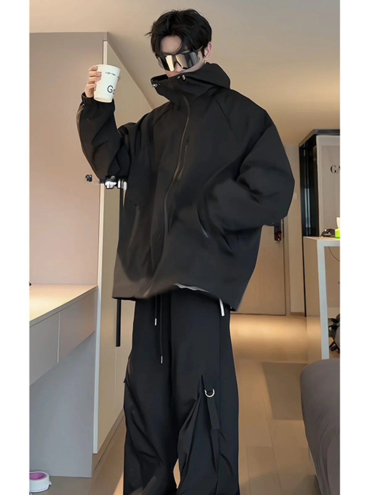 

ex Double-Sided Wearable Hooded Jaet Autumn Winter Outdoor Climbing Waterproof Windproof Workwear Coat Youth Faion