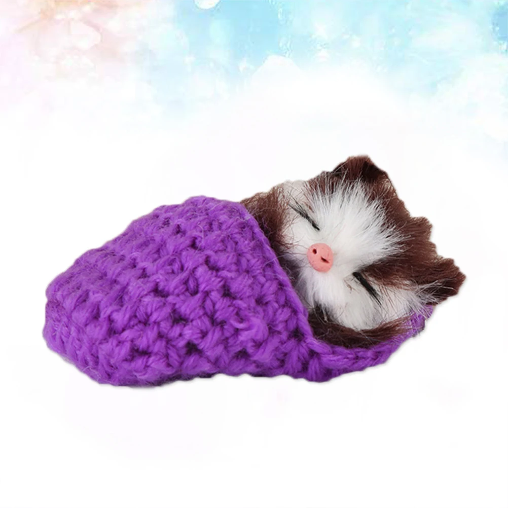 

Simulated Cat Slippers Soft Realistic Kitten Meowing Toys Cute Baby Sleeping Ornament Bag Pendant