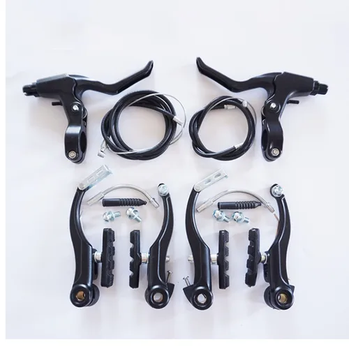 Imagen 1 del producto Juego de frenos en V para bicicleta de montaña, juego de frenos en V delanteros y traseros, aleación de aluminio, accesorios de ciclismo, color negro