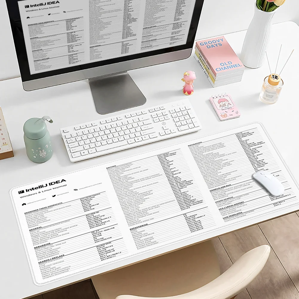 لوحة ماوس Intellij Idea Shortcuts XXL قاعدة مطاطية للألعاب مع حافة مخيطة ملحقات مكتبية غير قابلة للانزلاق لنظام التشغيل MacOS Windows #2