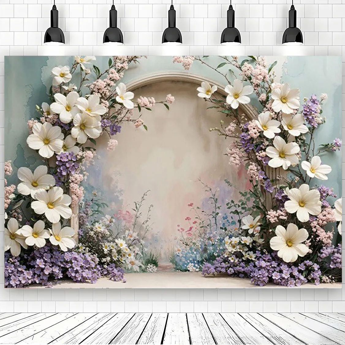 VIKAMA Jubiläumsfeier Hintergrundwand, romantische Blumenwand, Hintergrund hängendes Tuch, Hochzeit, Vorschlag, Valentinstag