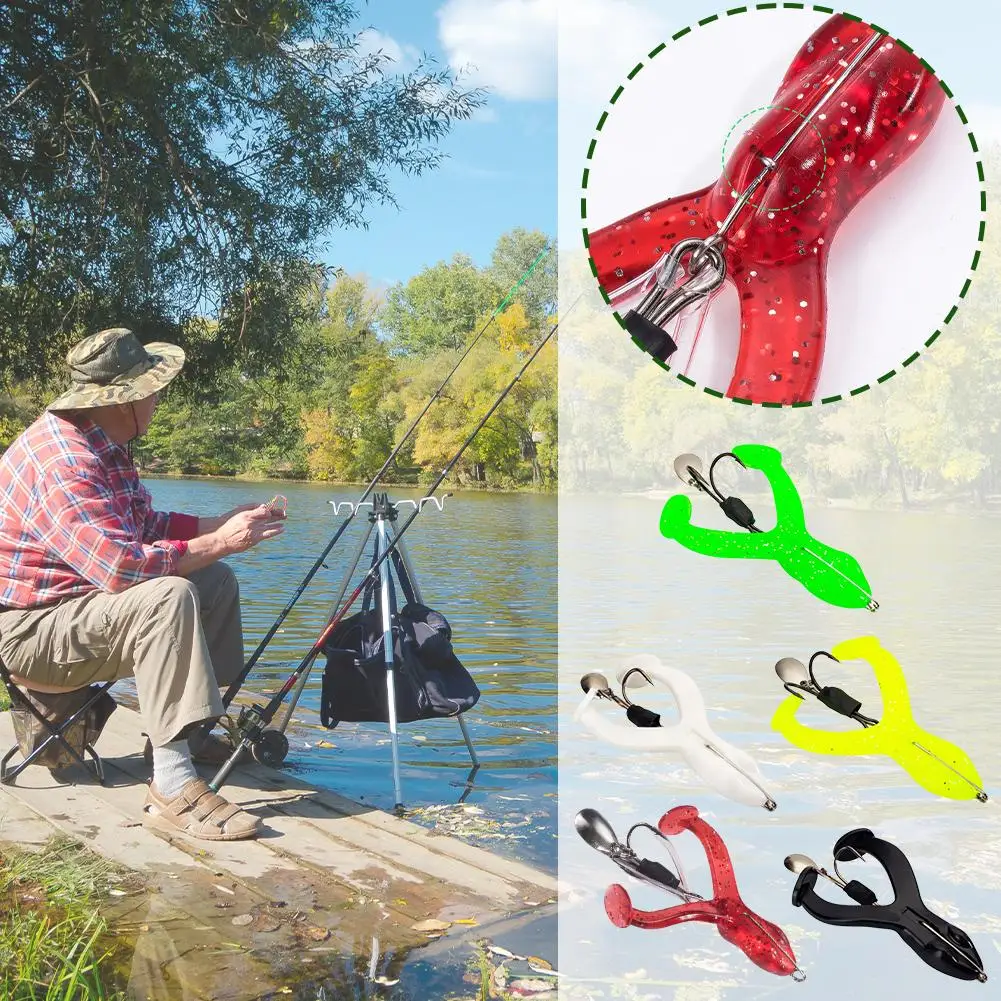 New Soft Lure Fishing Lures 8cm 13g/7cm 9g Kicker Tackle Hooks Double Jump Fishing R3n7