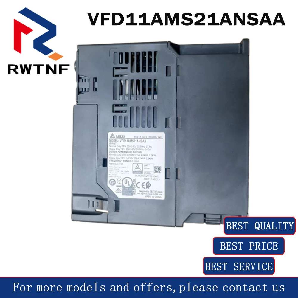 Brand New Genuine VFD11AMS21ANSAA Delta 2.2kw inverter three-phase input and output input,100% original warehouse stock